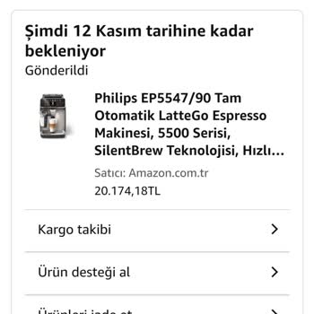 Amazon'dan Alınan Kahve Makinesi Gönderilmiyor