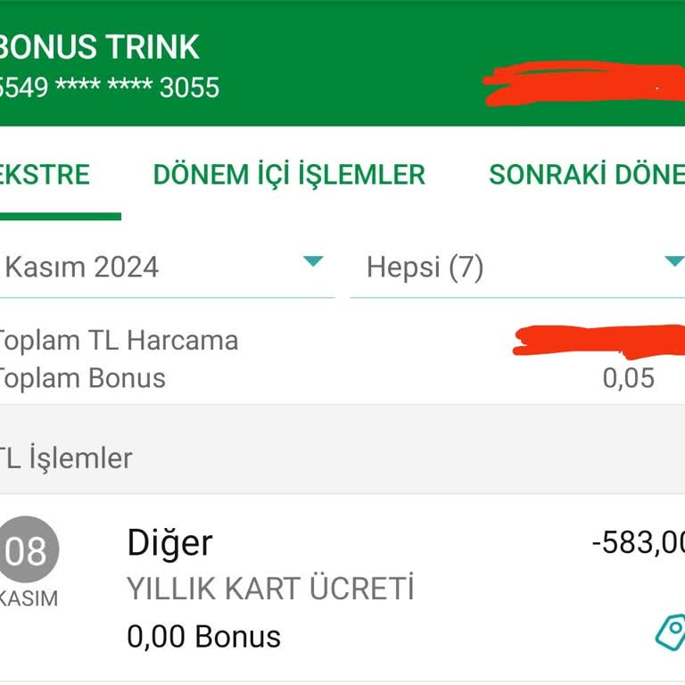 Yıllık Kart Ücreti İadesi Talebi