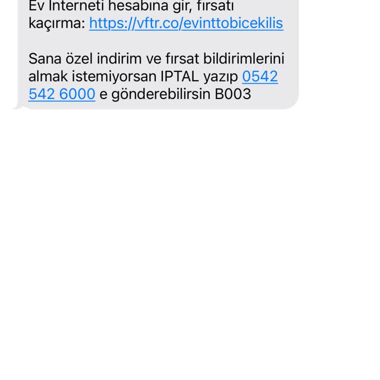 Vodafone'un Bitmeyen Reklam Mesajları