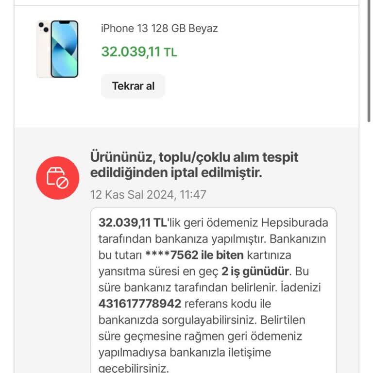 Hepsiburada'dan İptal Edilen İphone 13 Siparişi Mağduriyeti