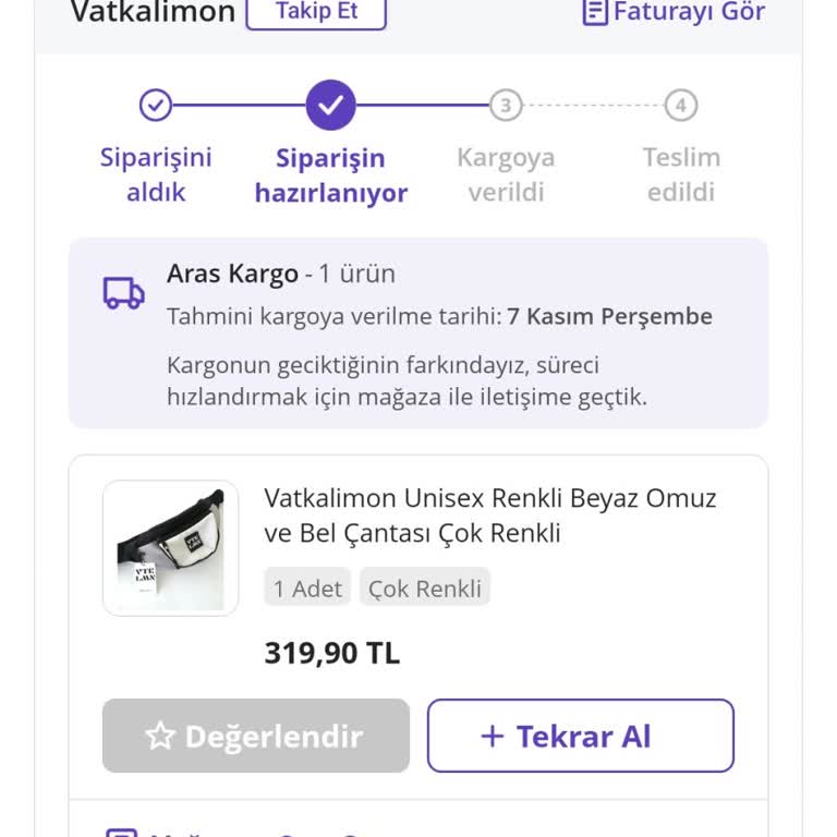 Sipariş Verildi Ama Ürün Hala Kargoya Verilmedi