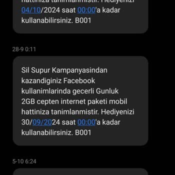 Türk Telekom Sil Süpür Hediye GB Eksikliği