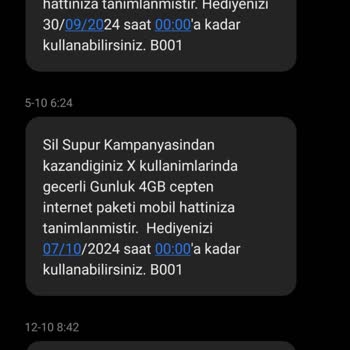 Türk Telekom Sil Süpür Hediye GB Eksikliği