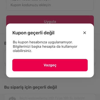 İndirim Kuponu Kullanım Sorunu