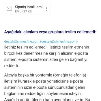 Shinesfine Para İademin Yapılmasını İstiyorum