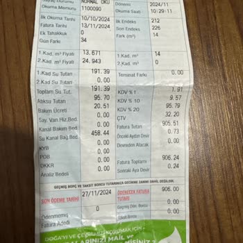 Su Patlaklarının Faturaya Yansıması