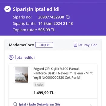 Müşteri Hizmetleri Ve İptal Edilen Sipariş Sorunu
