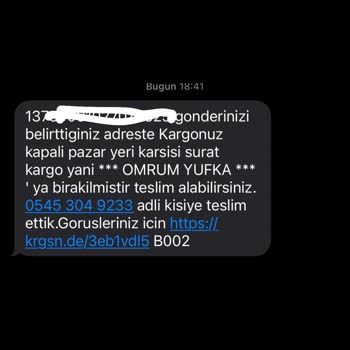 Kargom Yanlış Adrese Teslim Edildi