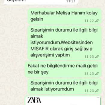 Zara Online Alışverişte İptal Ve İletişim Sorunu