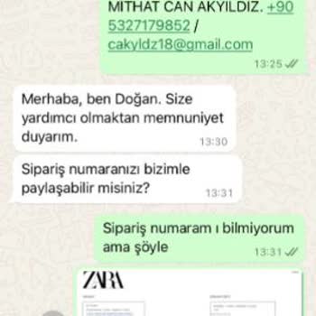 Zara Online Alışverişte İptal Ve İletişim Sorunu