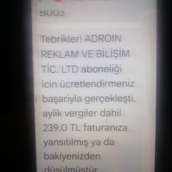 Vodafone Faturama Bilgim Dışında Yansıtılan Oyun Ücretleri