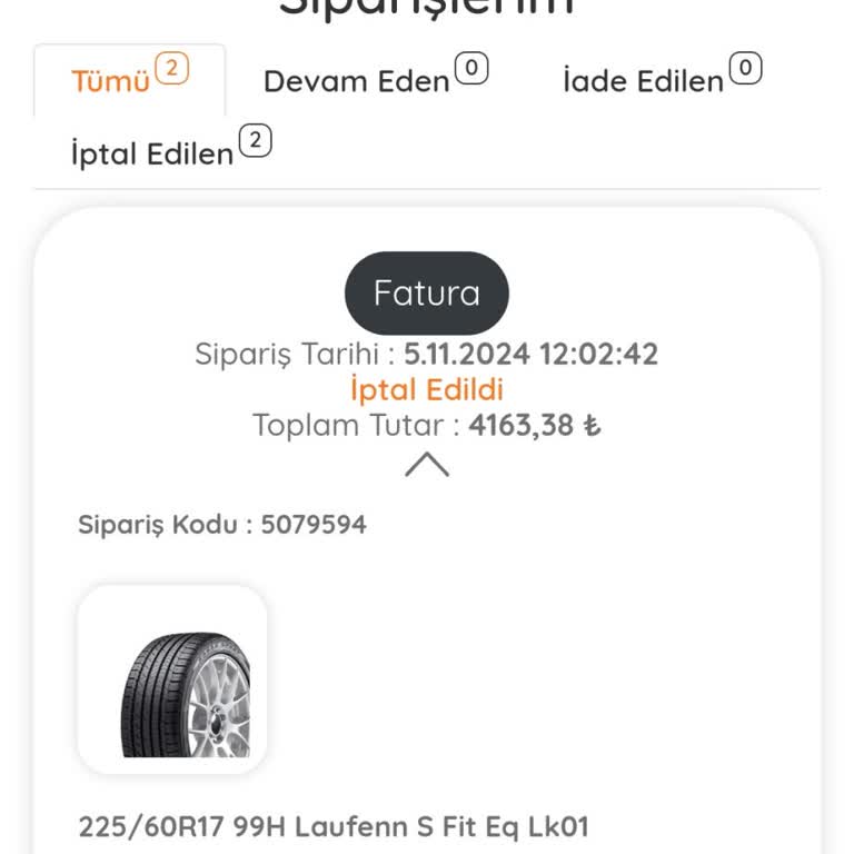 Lastik Siparişi Kabusu: Eksik Bilgilendirme Ve İptal
