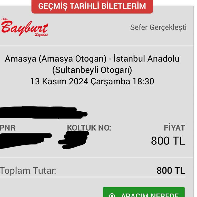 Otobüs Bileti Mağduriyeti