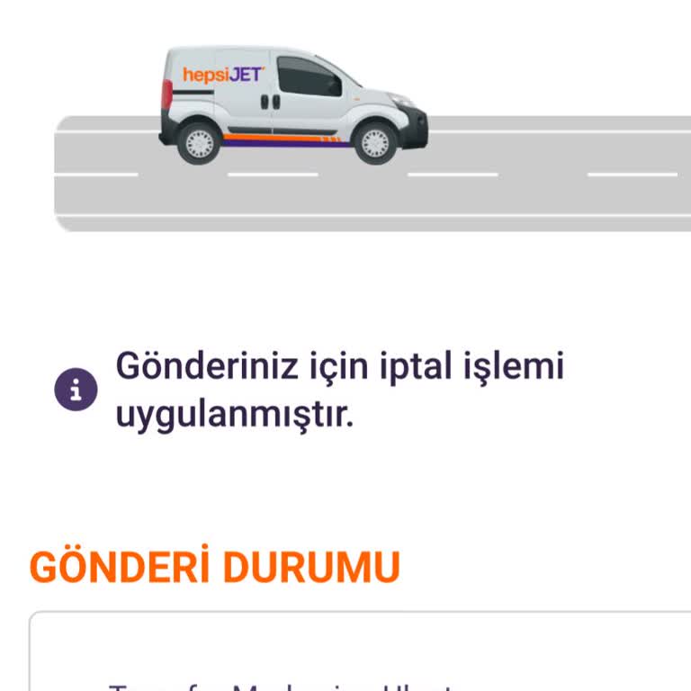 Kargom İptal Edildi Bilgi Verilmedi