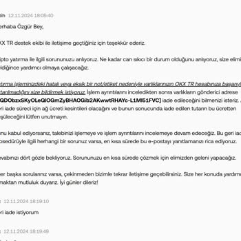OKX TR'de Kaybolan Token Ve İade Sorunu
