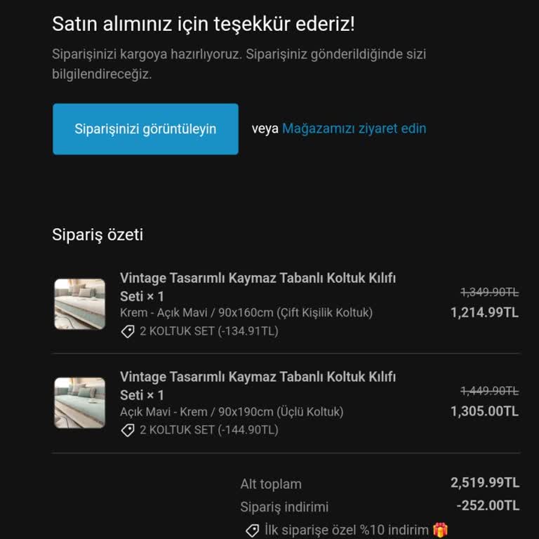 Koltuk Örtüsü Siparişimde Adres Bahanesiyle Gecikme