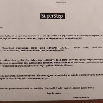 Skechers Ayakkabıda Taban Sorunu Ve Süper Step Mağaza İletişim Eksikliği