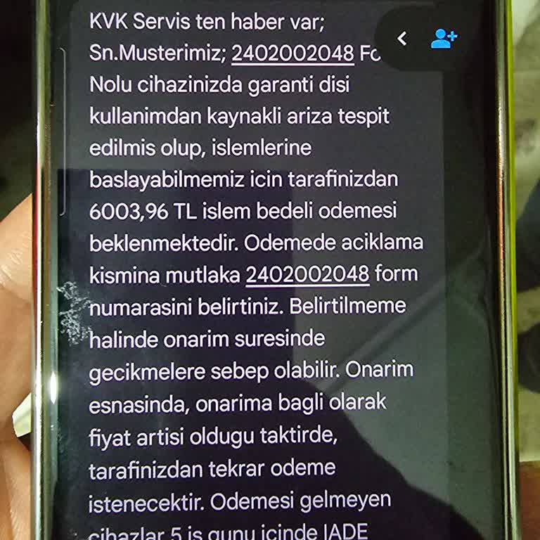 Tamir Ücreti İadesi Mağduriyeti