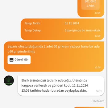Eksik Ürün Ve Geciken Teslimat Sorunu