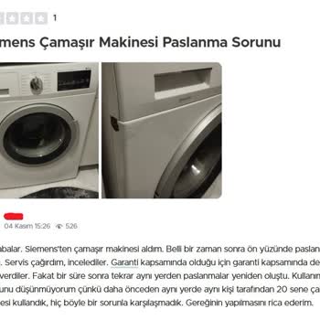 Siemens  IQ Serisi Çamaşır Makinelerinde Kronik Paslanma Sorunu!