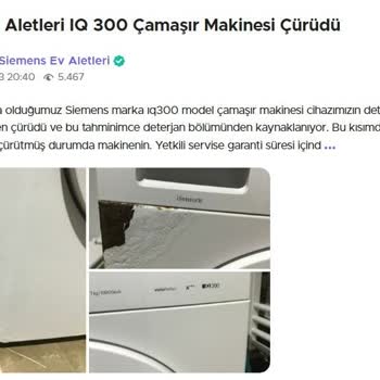 Siemens  IQ Serisi Çamaşır Makinelerinde Kronik Paslanma Sorunu!
