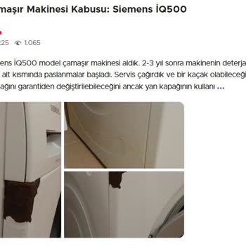 Siemens  IQ Serisi Çamaşır Makinelerinde Kronik Paslanma Sorunu!