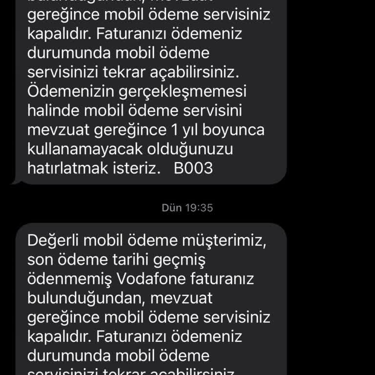 Ödenmiş Faturalara Rağmen Mobil Ödeme Servisi İptali
