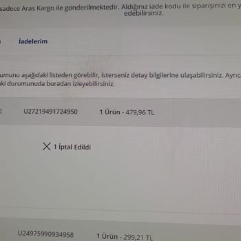 Sipariş İptali Ve Mağduriyet