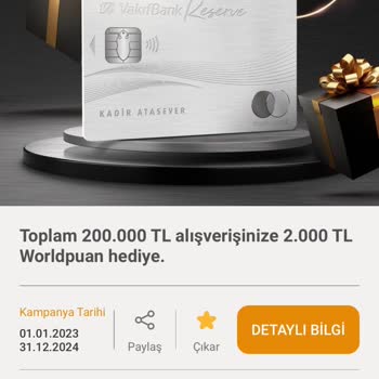 VakıfBank Reserve Kredi Kartı Kampanya Puanı Sorunu