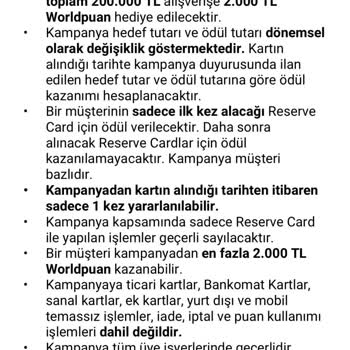VakıfBank Reserve Kredi Kartı Kampanya Puanı Sorunu