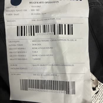 Mavi Gömlek Yıkama Sorunu Ve İade Reddi