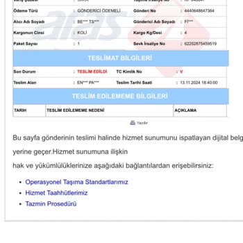 Yanlış Teslimat Ve Bilgi Güncelleme Sorunu
