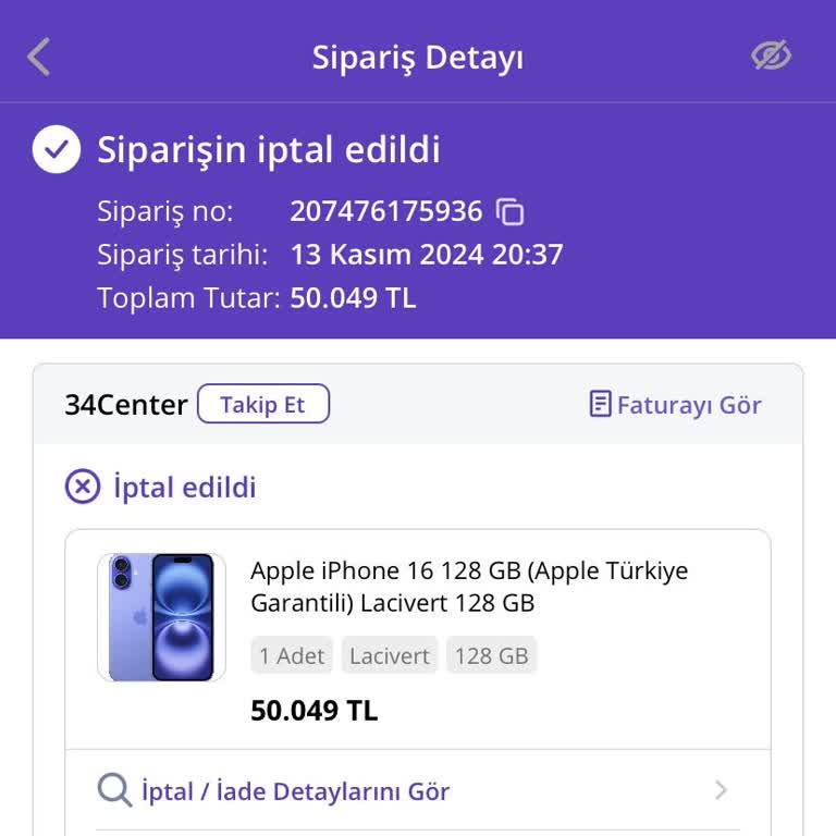 İndirimli İphone Siparişi İptal Edildi