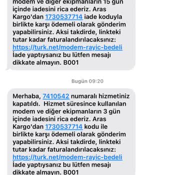 İptal Edilen Abonelik Sonrası Modem Ücreti Sorunu
