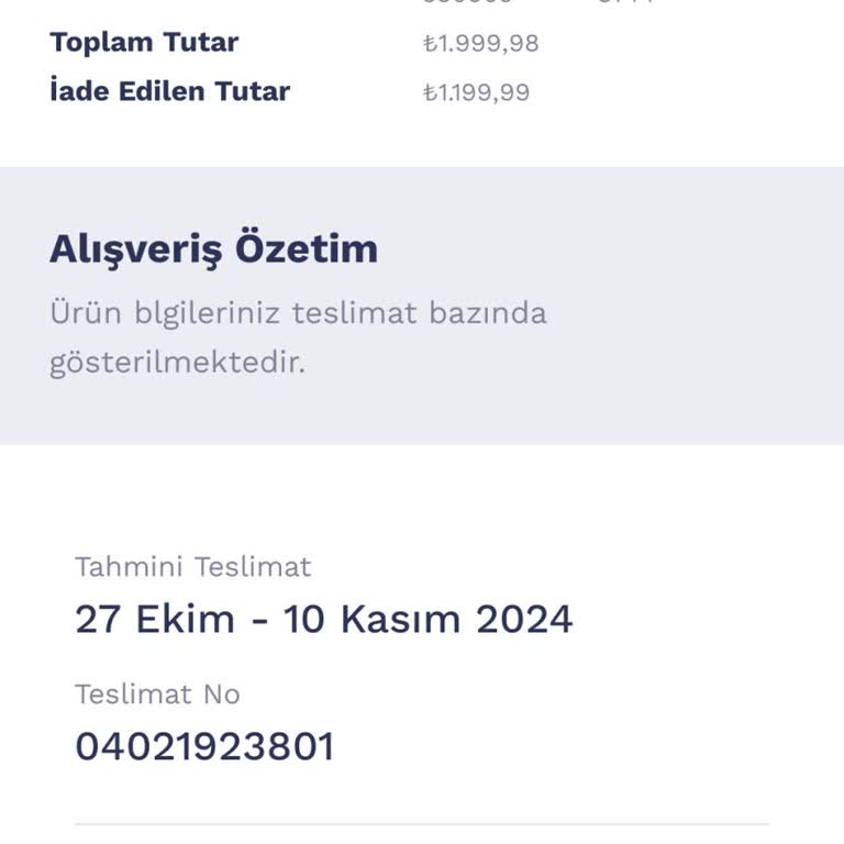 Teslim Edilmeyen Ürün Ve İade Sorunu