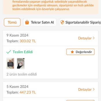 Trendyol Uygulamasında Değerlendirme Sorunu