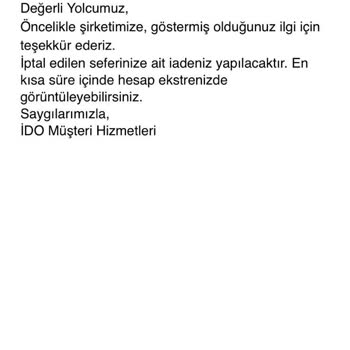 İptal Edilen Seferin Ücreti Hala İade Edilmedi