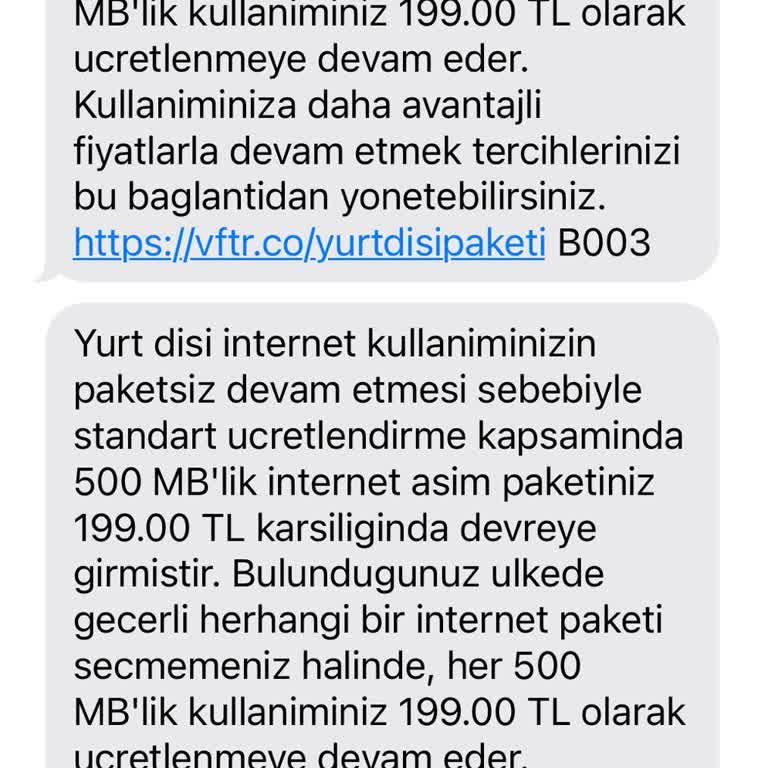 Kapalı Hücresel Veri İçin Kota Aşımı Mesajları Sorunu