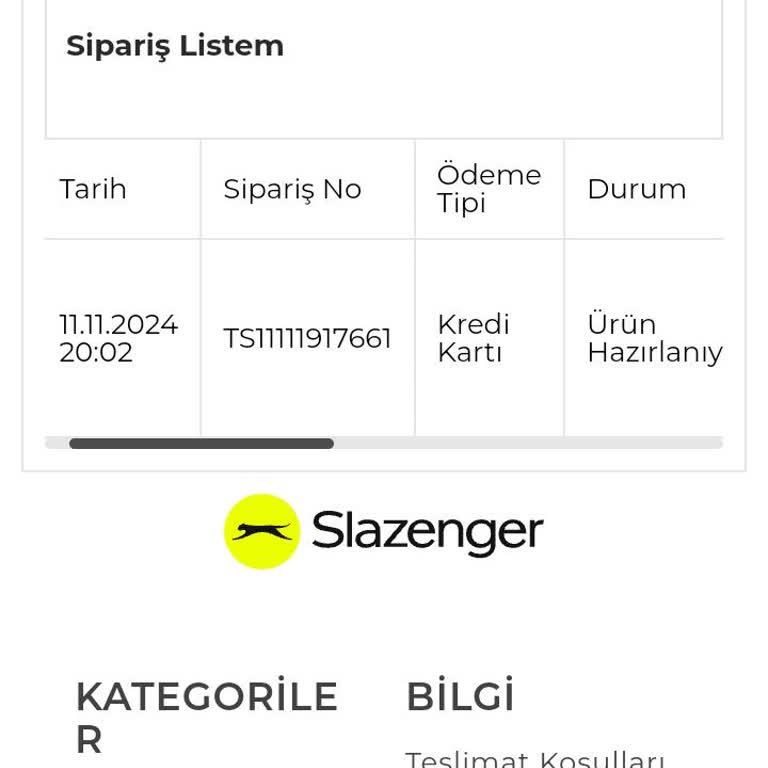 Slazenger'den Siparişlerde Kargo Gecikmesi Sorunu