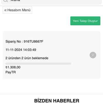 Sipariş Verdim, Ne Ürün Var Ne İade!