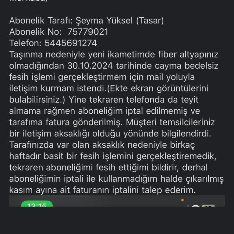 Zorunlu Fesih Talebime Rağmen Abonelik İptal Edilmiyor