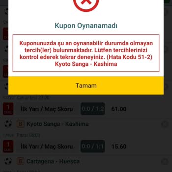 Maç Hatası Ve Seçeneklerin Açık Olmasına Rağmen Oynanmama Sorunu