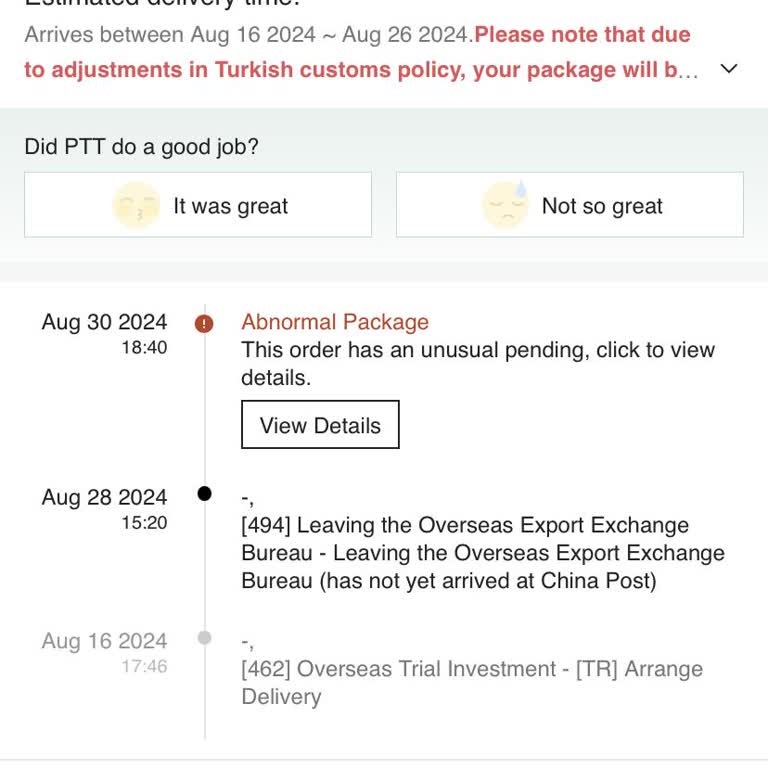 Shein Bestellung kam nicht an und PTT hat mein Paket zurückgeschickt