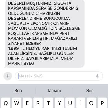 Garantili Süpürge Pert Edildi, Hediye Çeki Çözüm Değil!