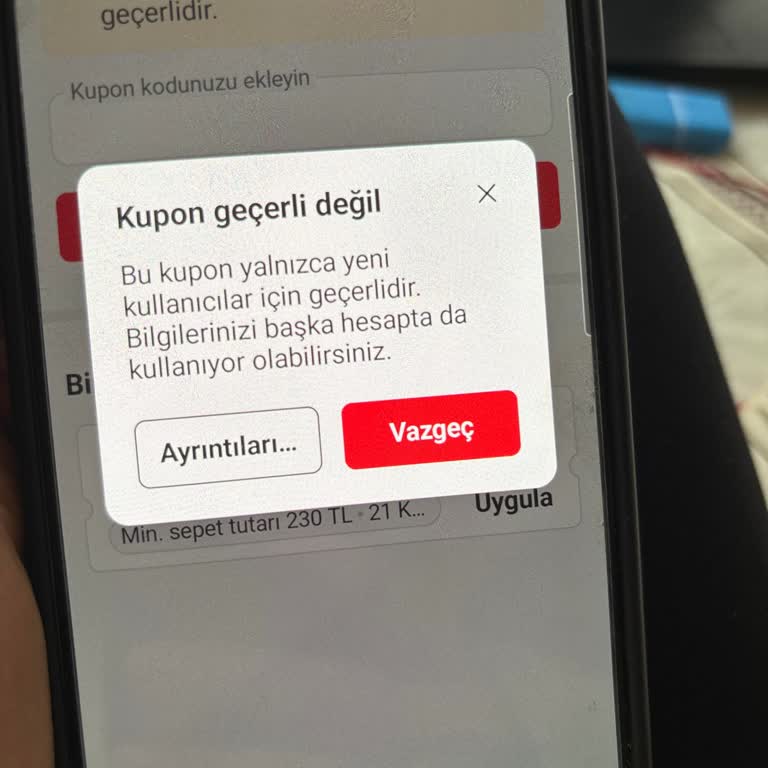 Yemek Sepeti'nde İndirim Kullanma Sorunu