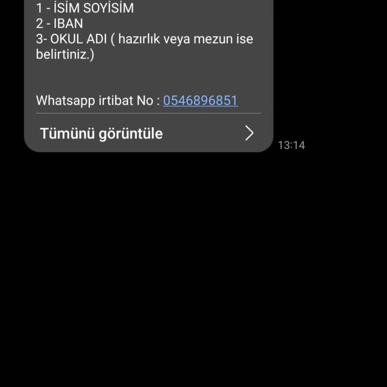 Vakıf - Sosyal Yardım Gelen Mesaj