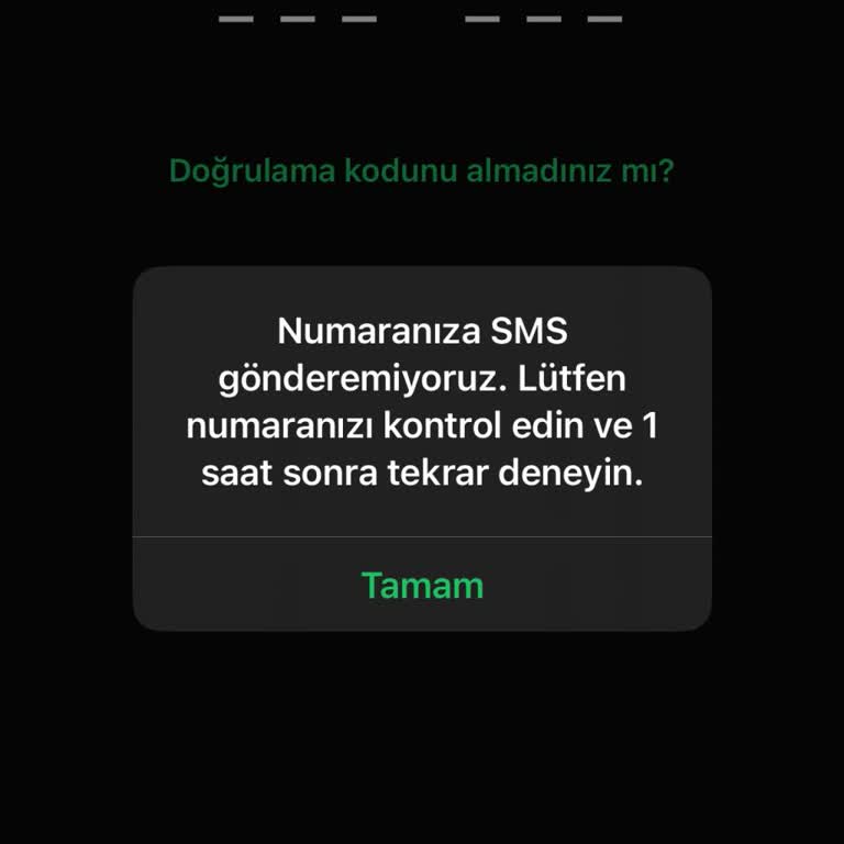 WhatsApp Aktivasyon Kodu Sorunu