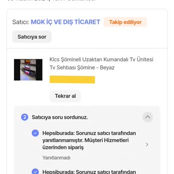 Hepsiburada Üzerinden Aldığım TV Ünitesi Teslim Edilmedi