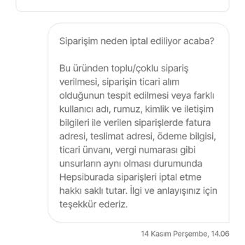 Yanlış İptal Edilen Buzdolabı Siparişi