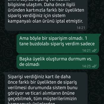 Yanlış İptal Edilen Buzdolabı Siparişi